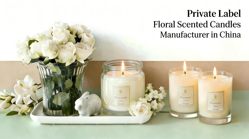 Floral scented candles factory